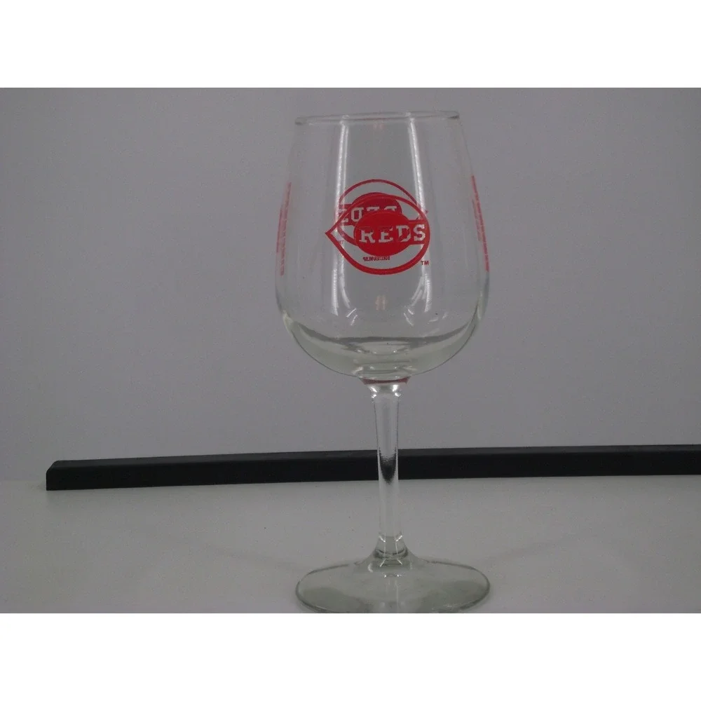 Cincinnati Reds MLB Stemmed Wine‎ Glass Clear Red Logo Baseball Fan Gear